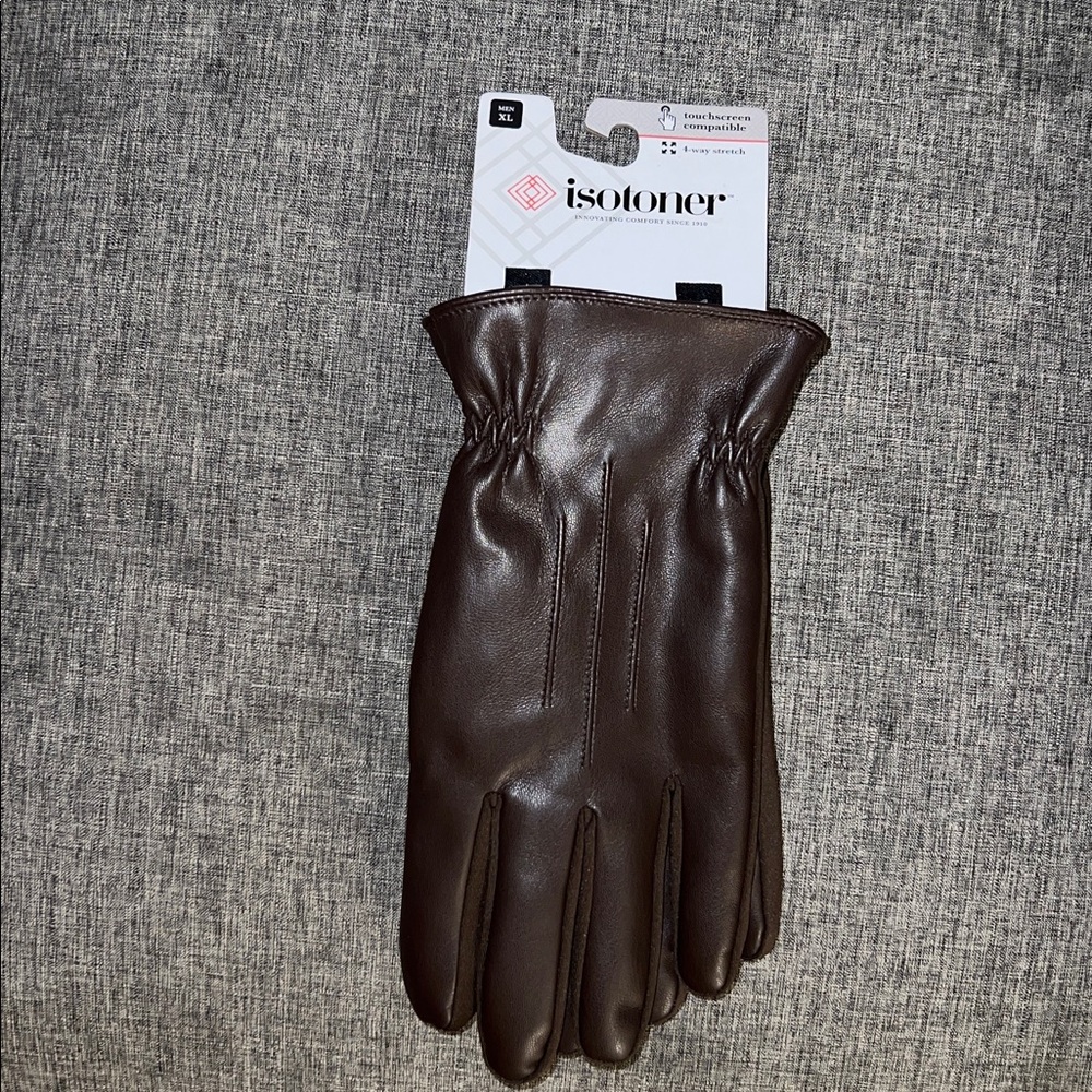 New Isotoner Brown SmarTouch Gloves Size XL
